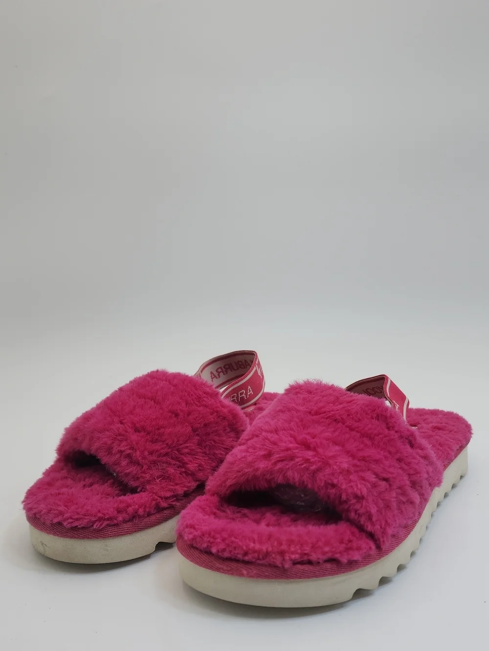 Koolaburra by UGG Kid's Backstrap Slide Sandals Fuzz'n Raspberry Rose Size US 4
